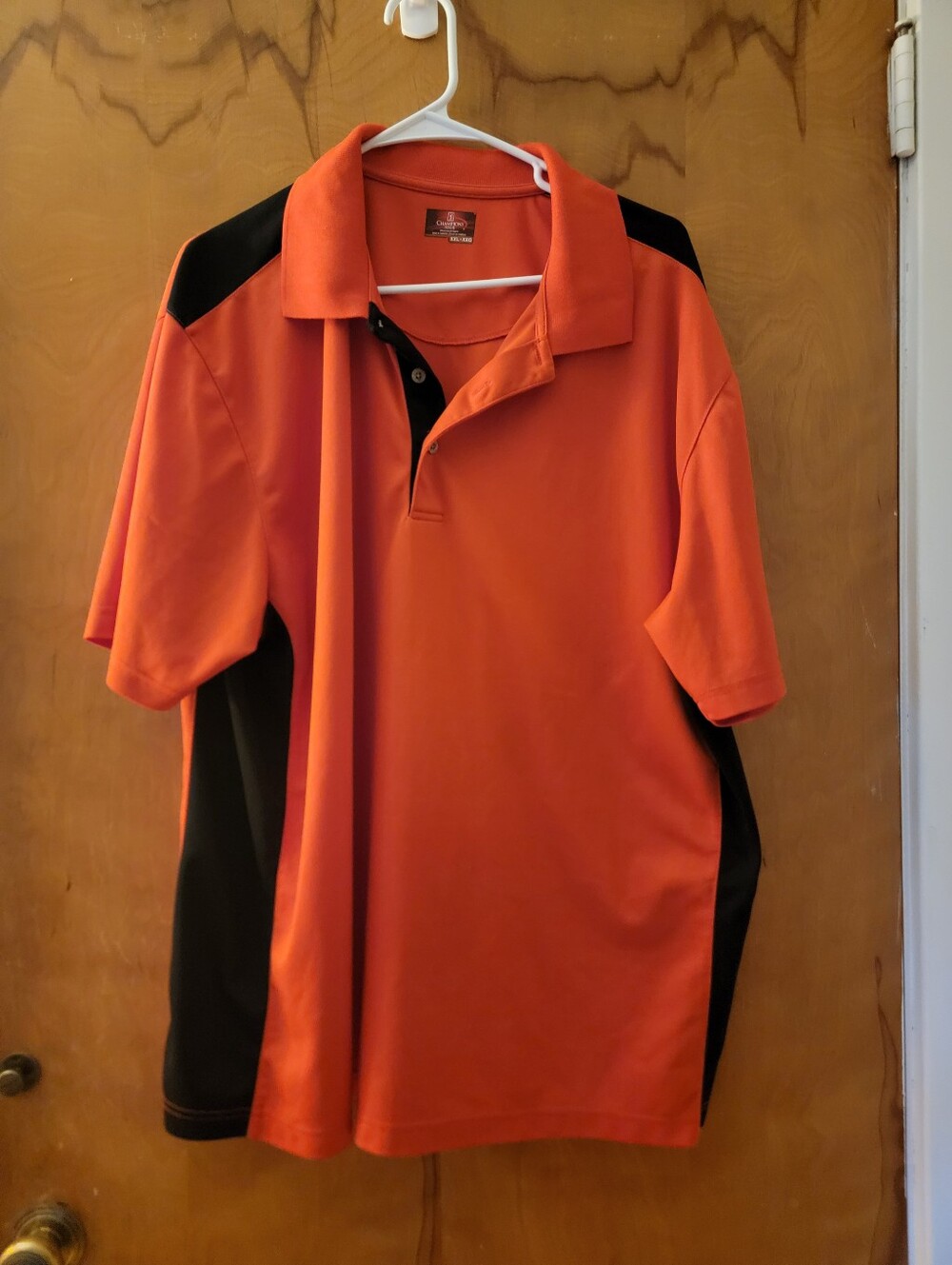 Grandslam 2XL Men's Orange and Black Contrast Polo Shirt